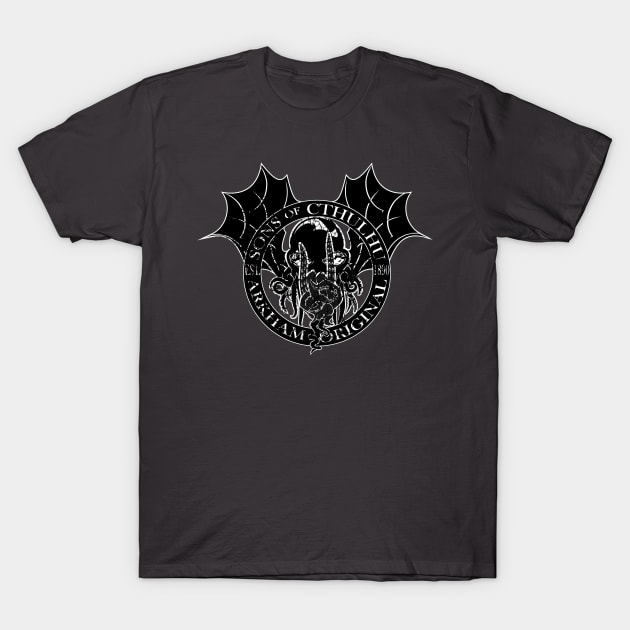 Sons of Cthulhu- Arkham Original-distressed T-Shirt by Crowstorm